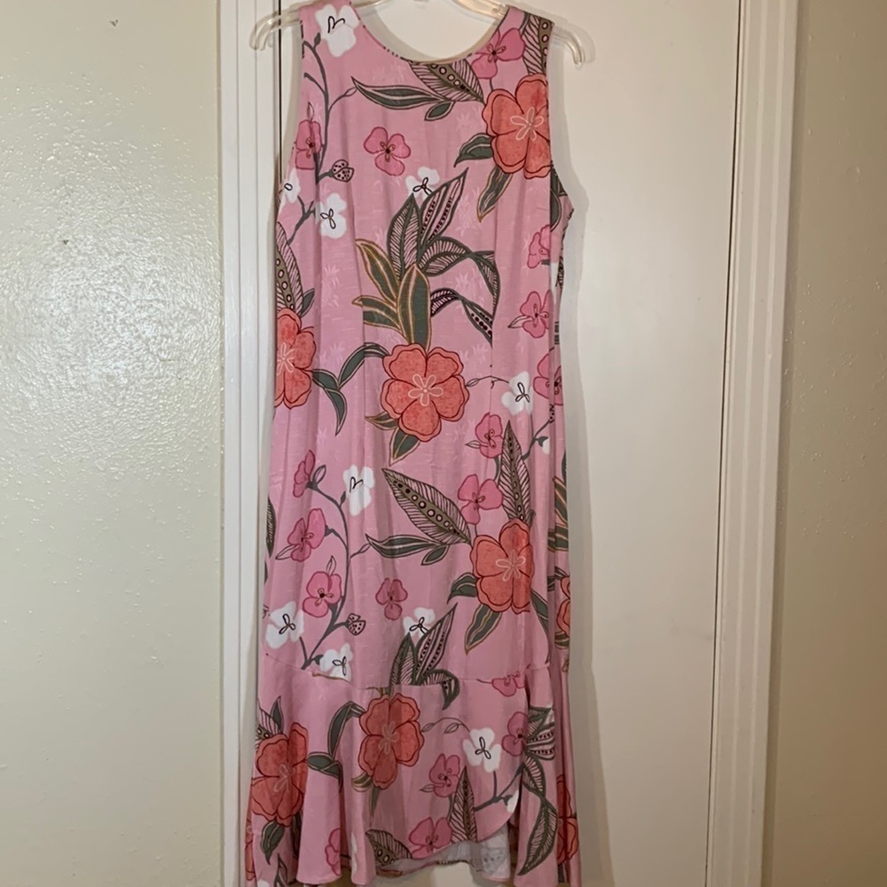 Iolani Hawaiian Bold Floral Printed Sleeveless Maxi Dress, L
